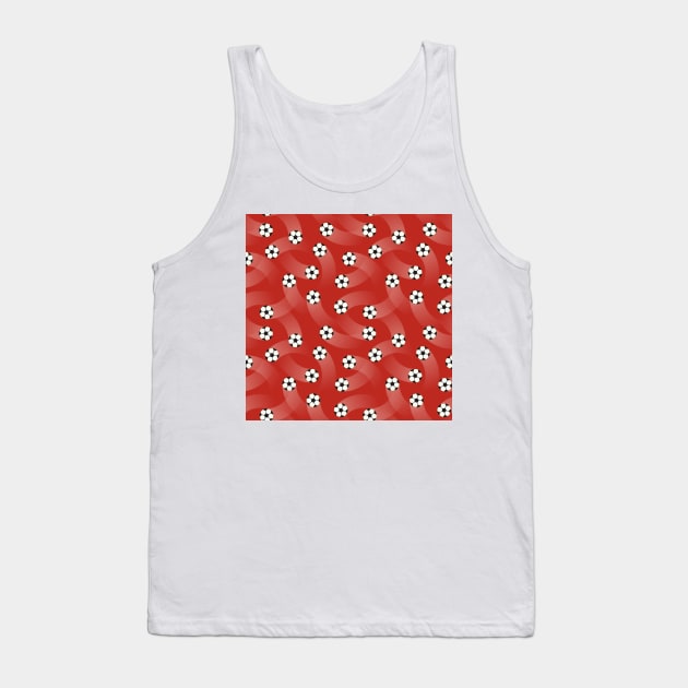 Soccer balls on red background Tank Top by marufemia